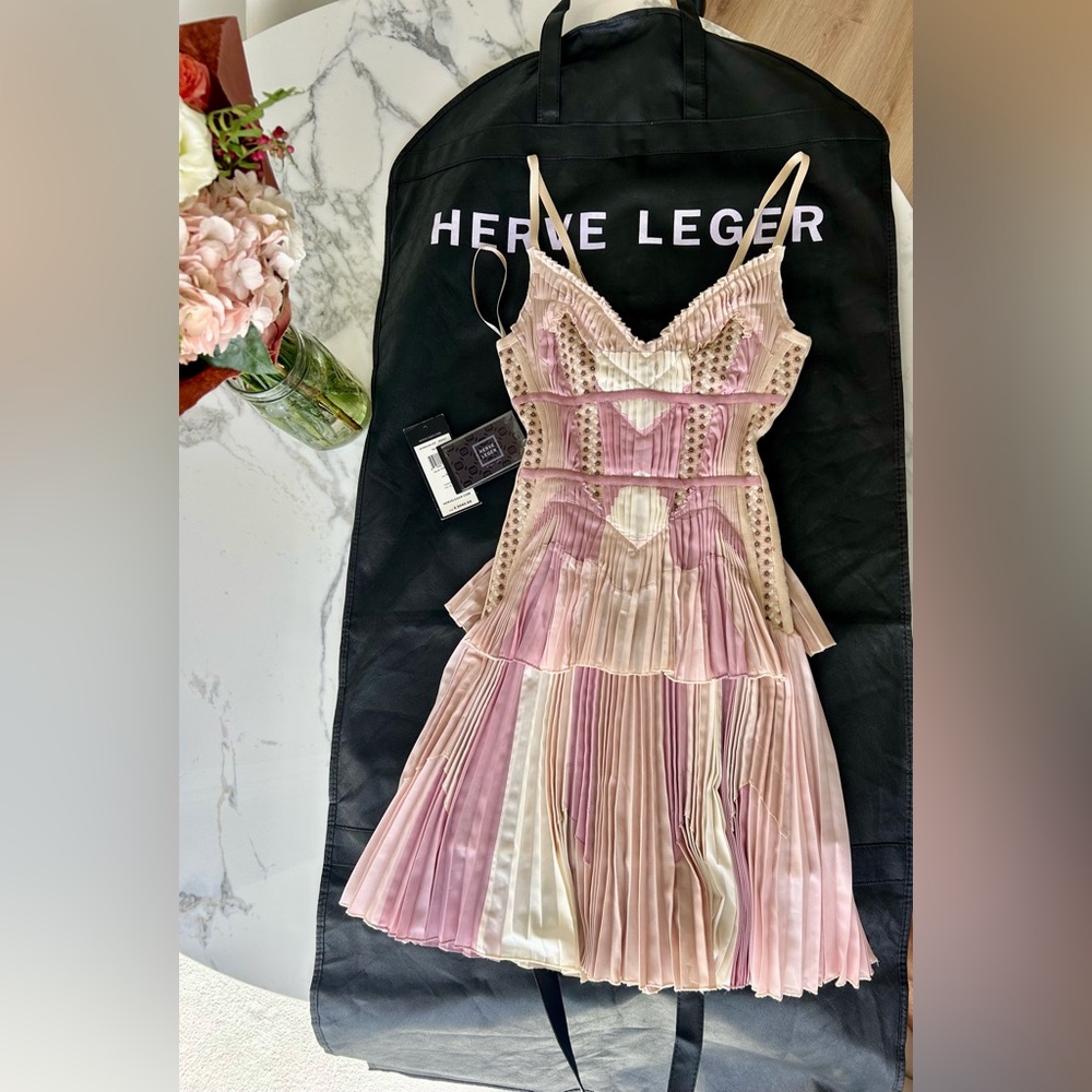 $3200 HERVE LEGER IMAGES ALYSE COLOR-BLOCKED JACQU